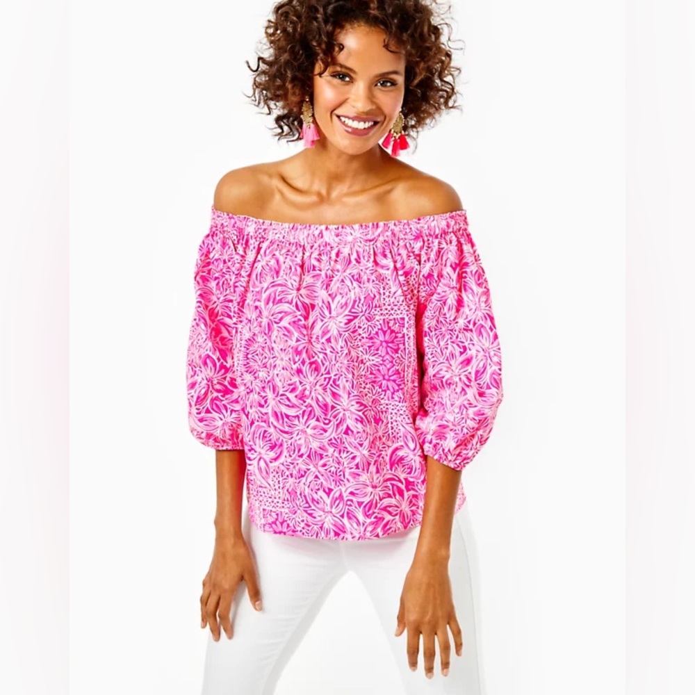 Lilly Pulitzer Winifred off the shoulder top XS